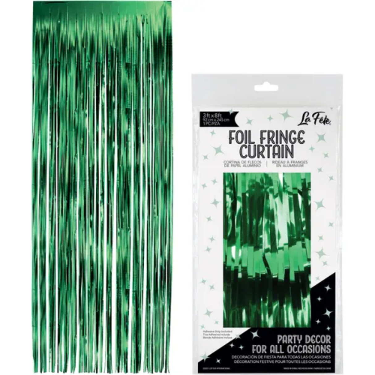 Green Fringe Door Curtain 3' x 8'