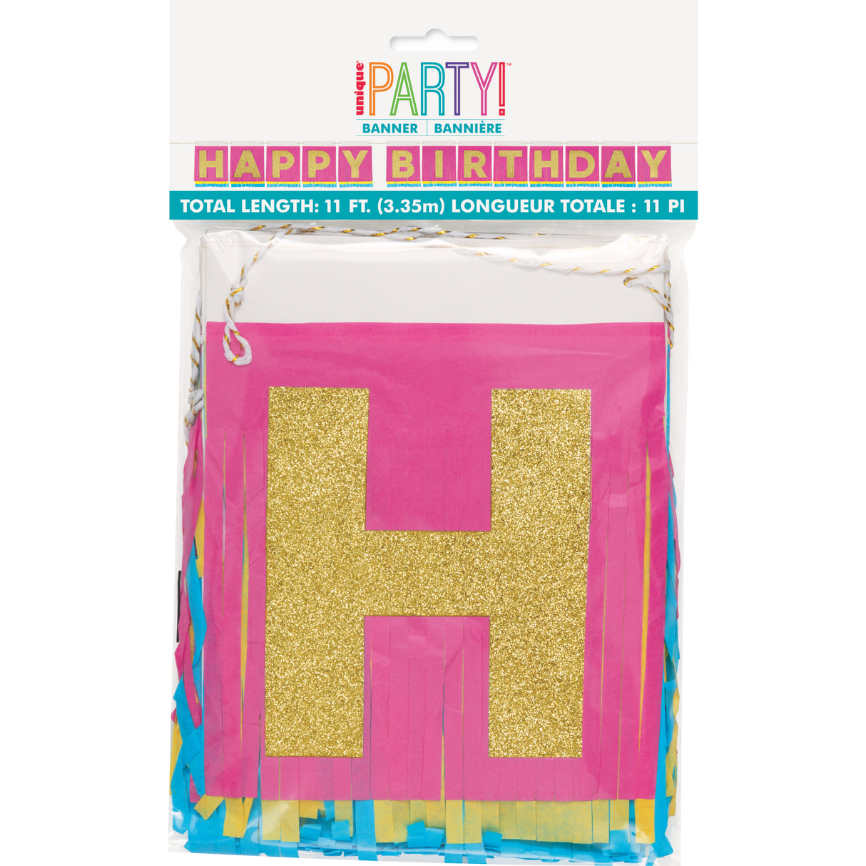 Happy Birthday Tissue Fringe Banner (11' long)