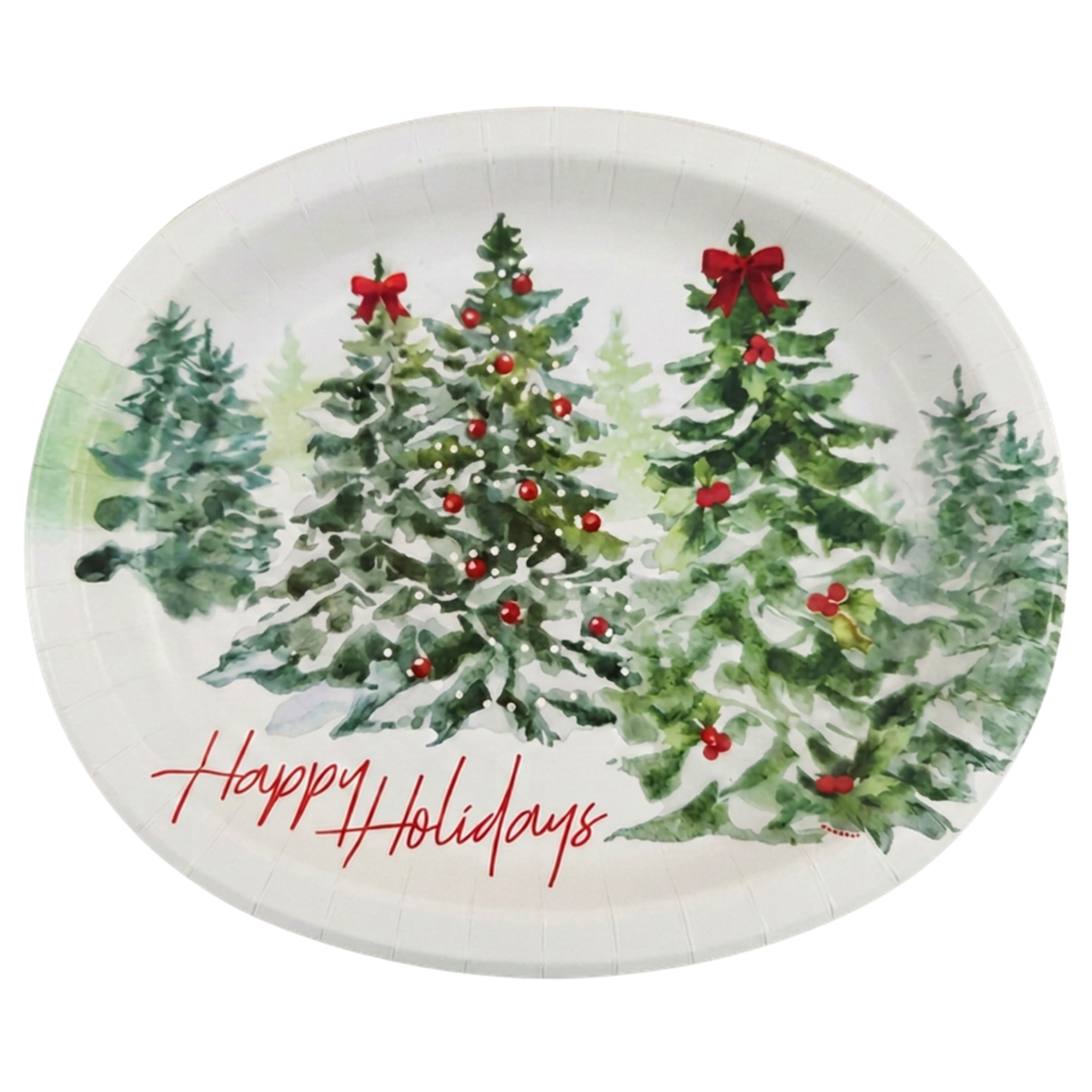 Winter Forest Happy Holidays Oval Platters, 8 Count