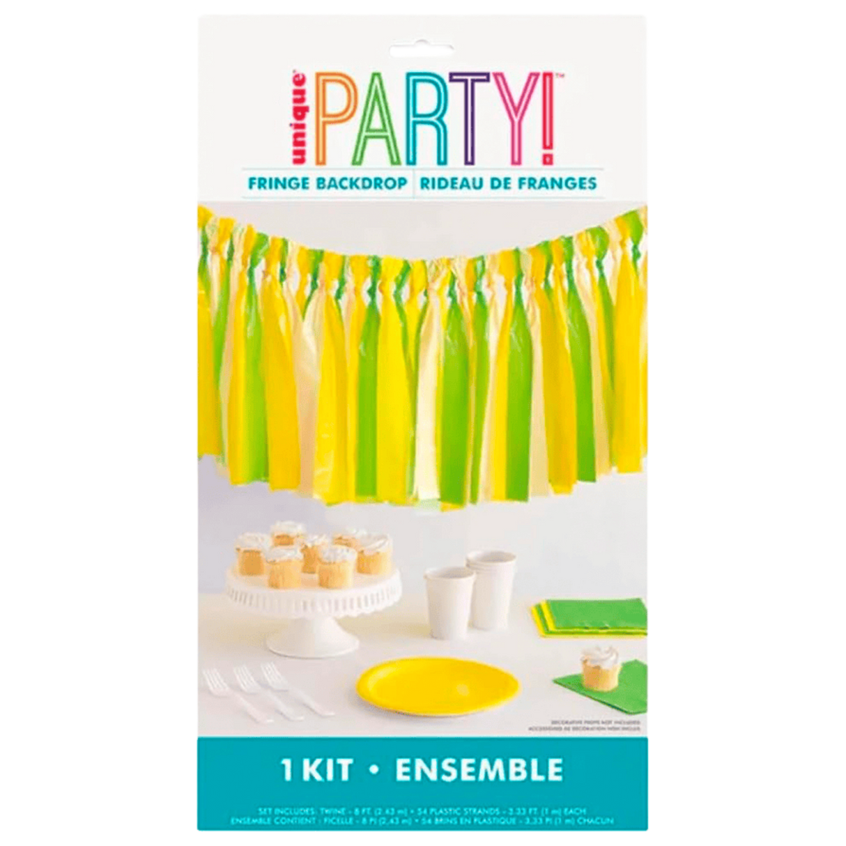 Plastic Fringe Photo Backdrop Kit, Lime and Yellow