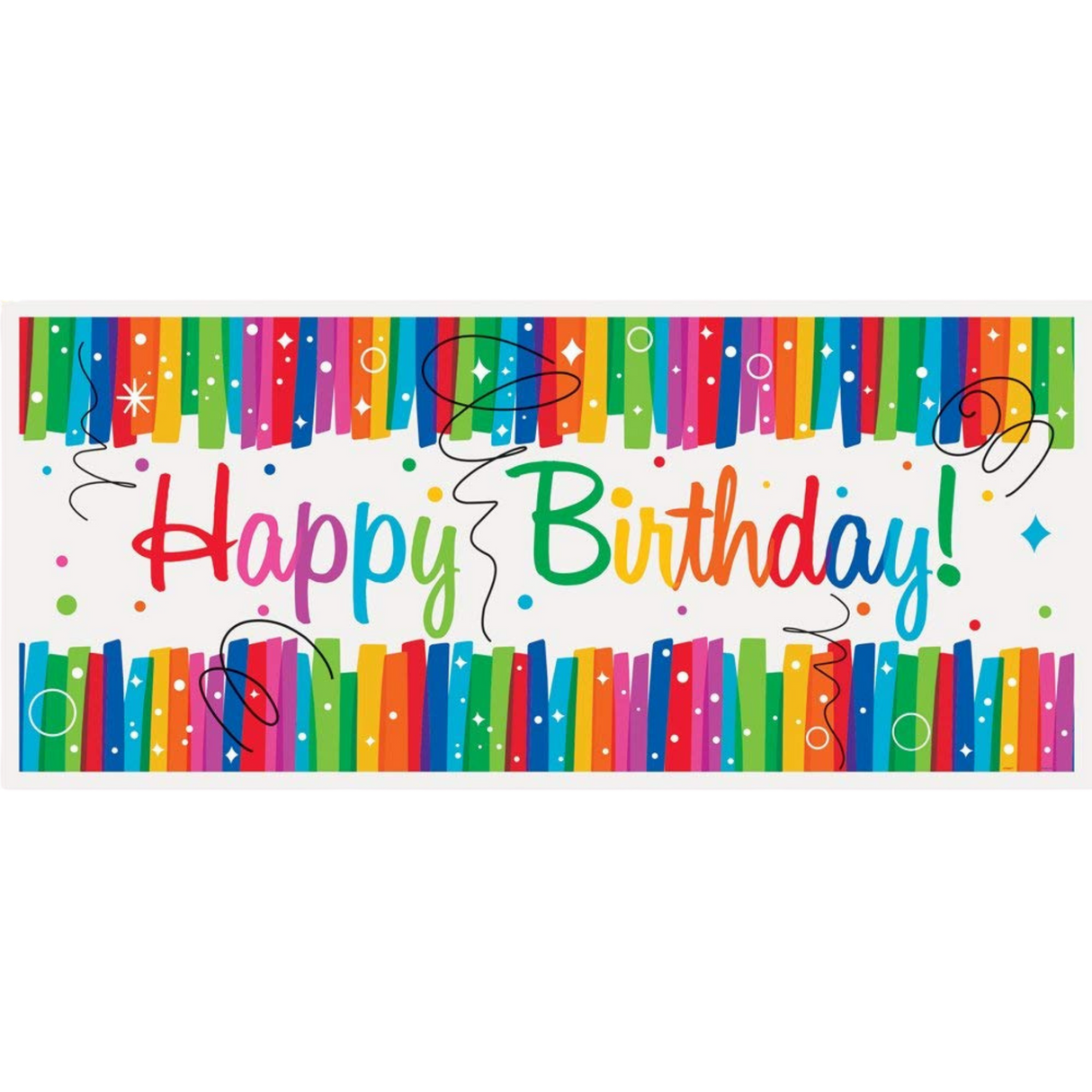 Rainbow Ribbon Birthday Wall Banner