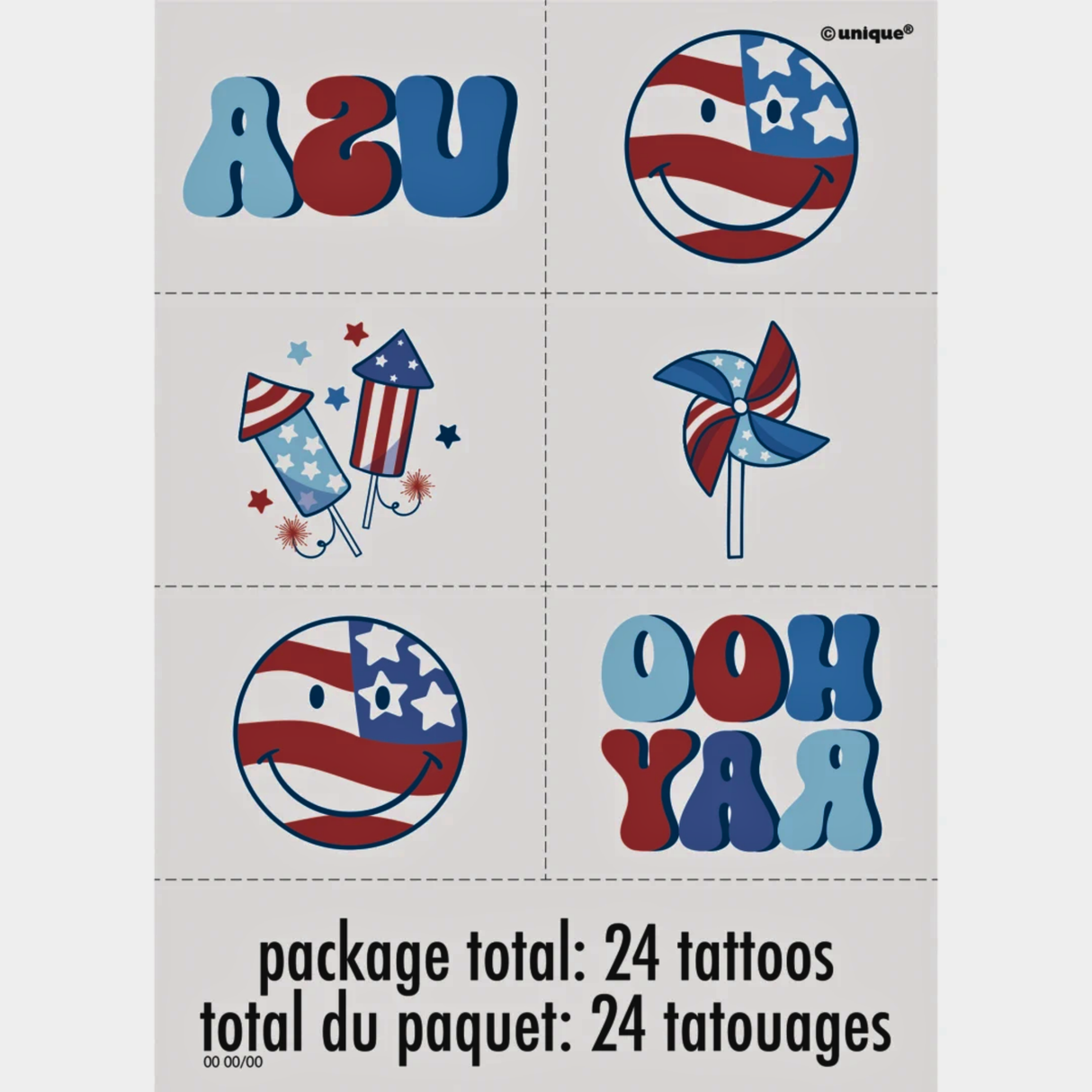 Retro USA Tattoos, 24ct