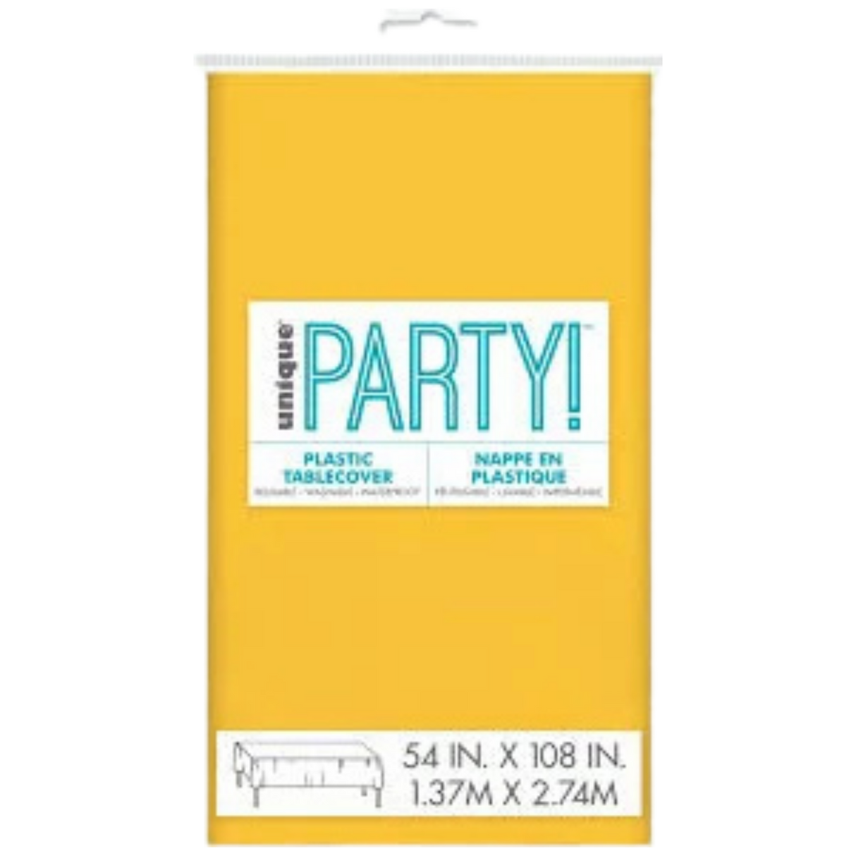 Sunflower Yellow Plastic Tablecover, 54x108