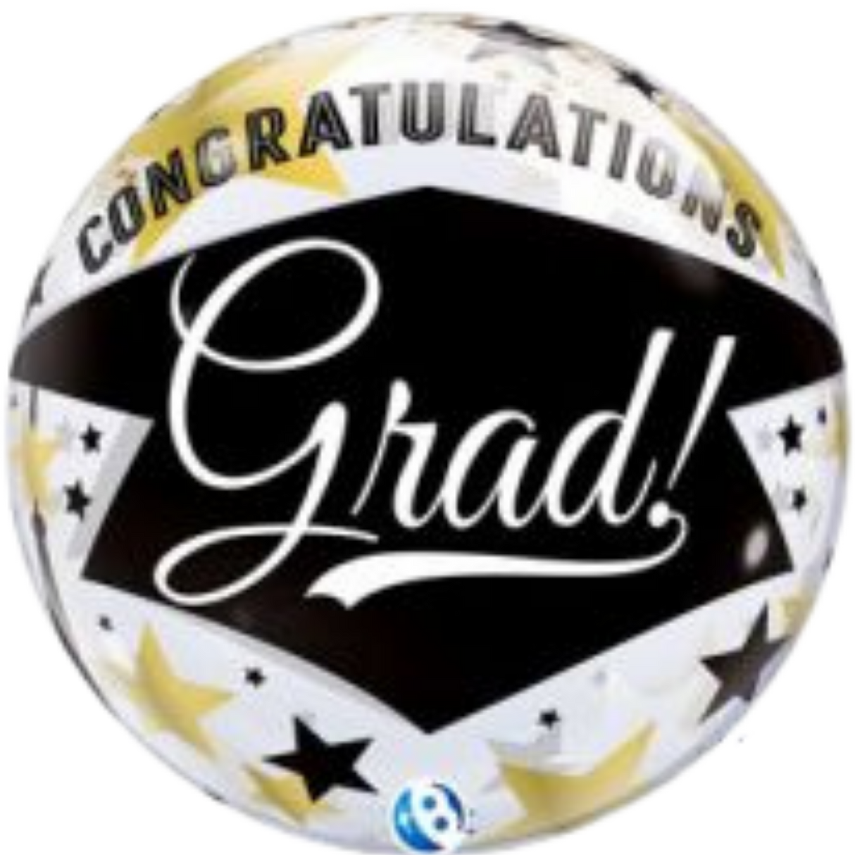22" Congrats Grad Black Stars Bubble