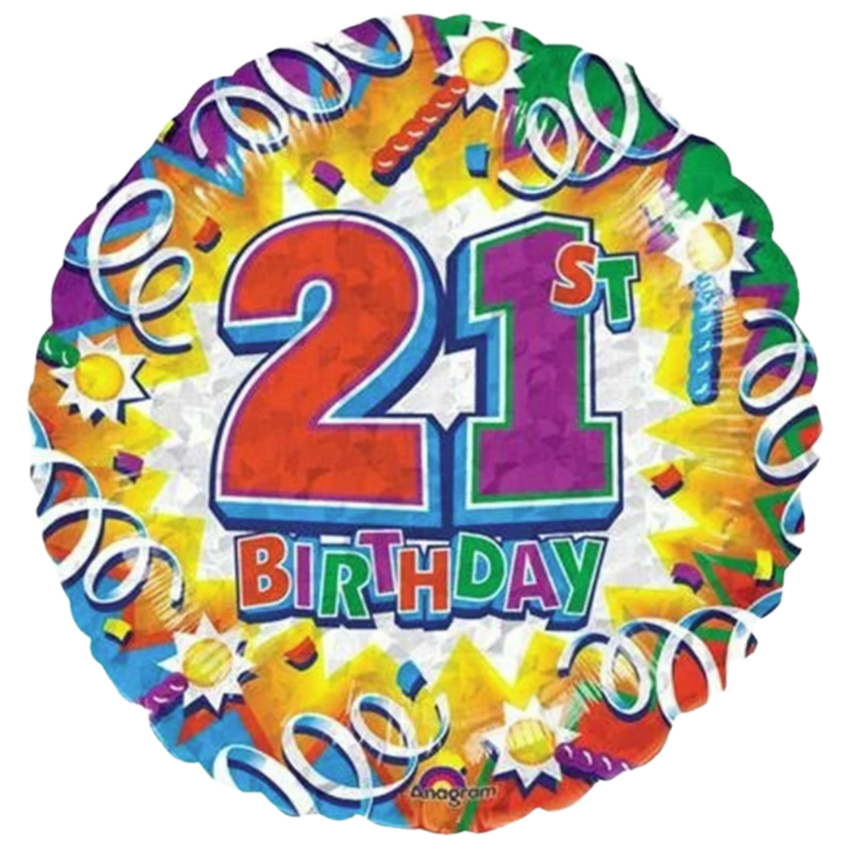 Prismatic 21st Birthday Balloon