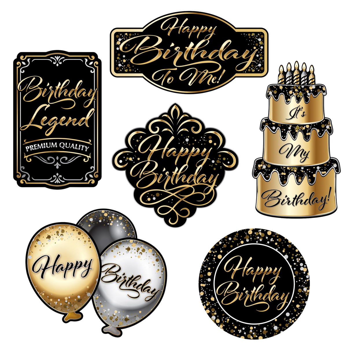 Happy Birthday Cutouts, 6 pieces